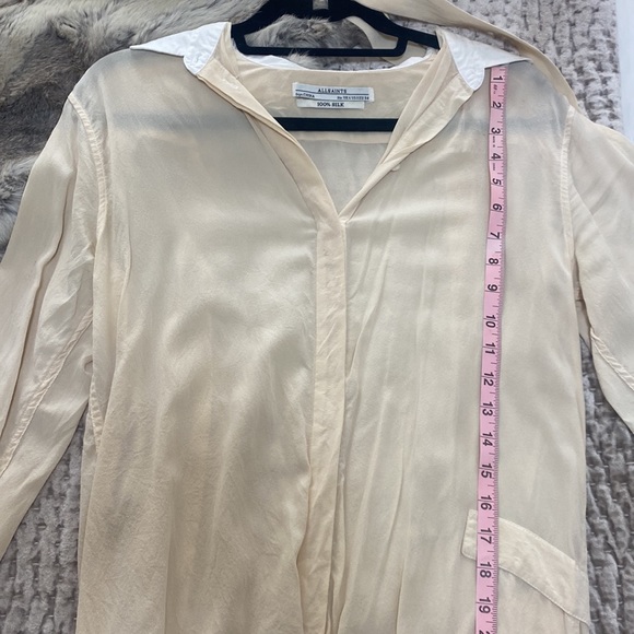 AllSaints Kari tan/cream silk shirt dress - Picture 5 of 6
